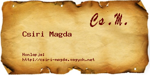 Csiri Magda névjegykártya